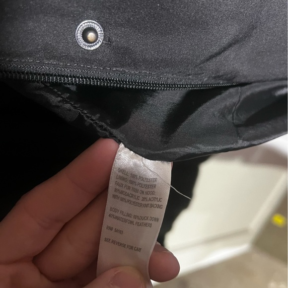 Calvin Klein Full Length Winter Parka Jacket Black Down Filled Size XL - Picture 14 of 14